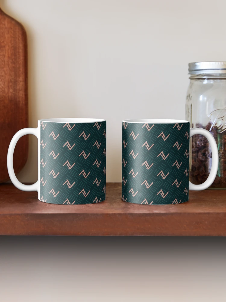 Thumbnail 2 of 6, Coffee Mug, Thatched Chevron || Abstract Repeating Pattern designed and sold by Stacey Spivak.
