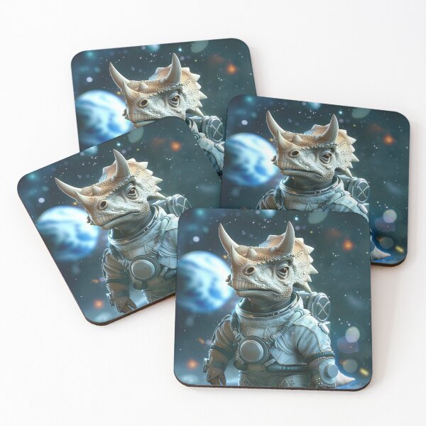 Item preview, Adorable Tiny Triceratops Space Explorer on Uncharted World designed and sold by Mullet Monkey.