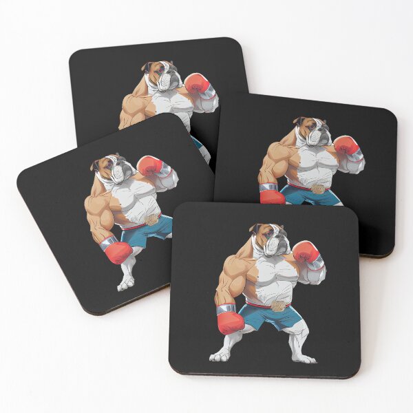 Item preview, super fit bulldog practicing boxing designed and sold by Quiki.