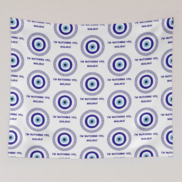 Item preview, Im Watching You, Malaka! Funny Greek Protective Eye Greek Key designed and sold by Rebel-Design.