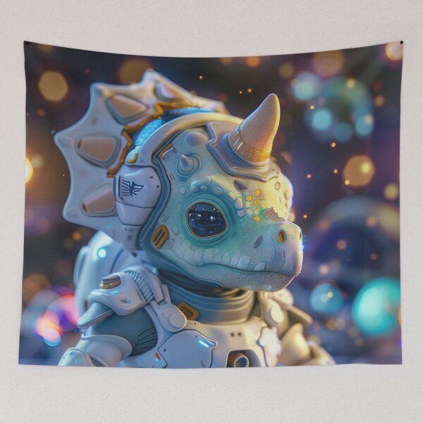 Item preview, Charming Triceratops Astronaut Ventures Across Alien Terrain designed and sold by Mullet Monkey.