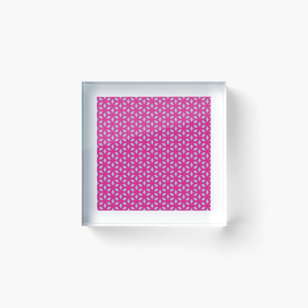 Item preview, Blue Cube Silhouette Diamond Snowflake Pink Universal Canvases designed and sold by Alchemy-A-La-G.