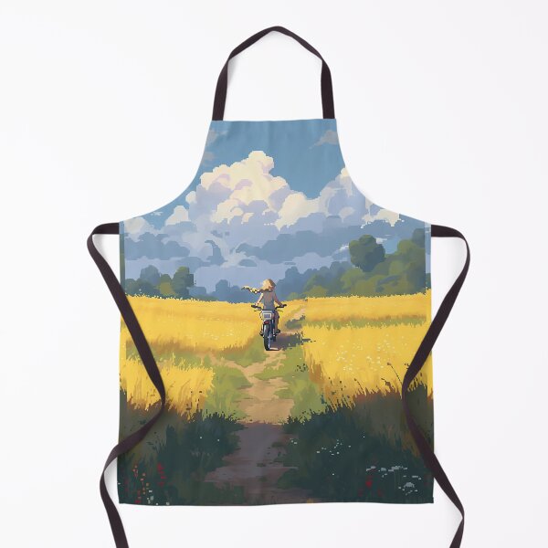Item preview, Biking through Wheat fields, anime scenery- Pixel art designed and sold by octoboobs.