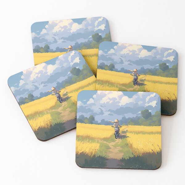 Item preview, Biking through Wheat fields, anime scenery- Pixel art designed and sold by octoboobs.
