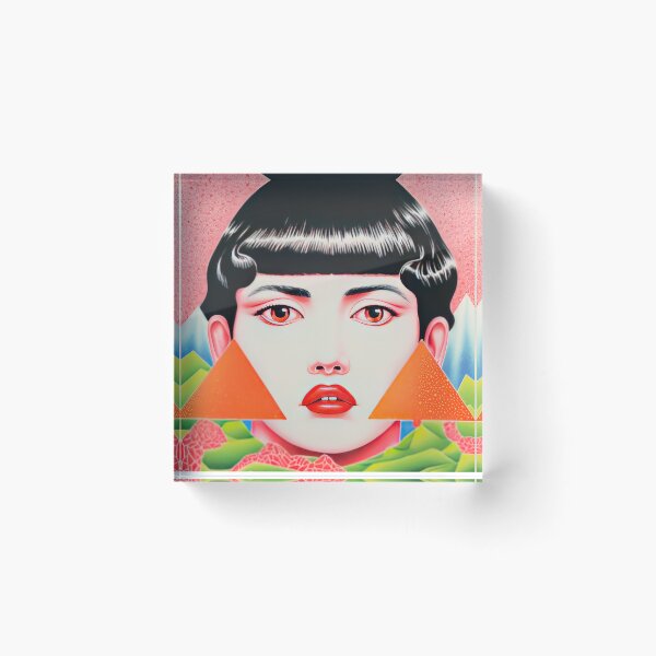 Item preview, Vintage Japanese Girl Surreal Lithograph designed and sold by GulDesignCo.