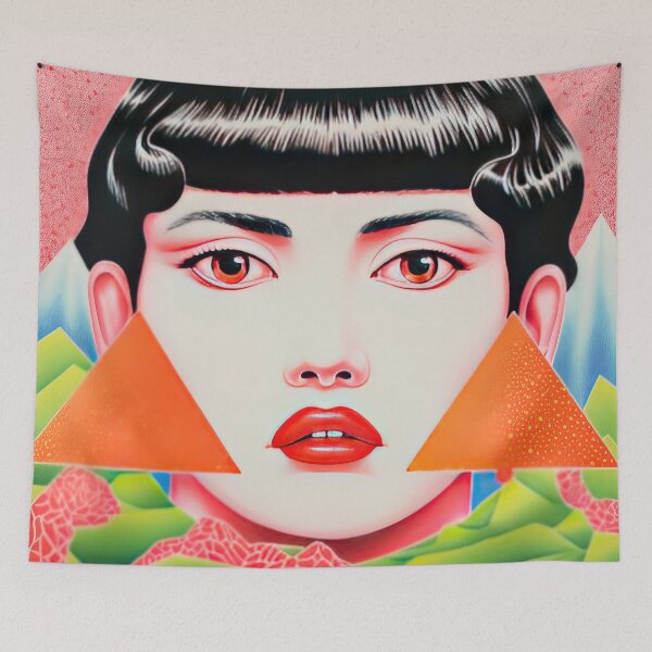 Item preview, Vintage Japanese Girl Surreal Lithograph designed and sold by GulDesignCo.