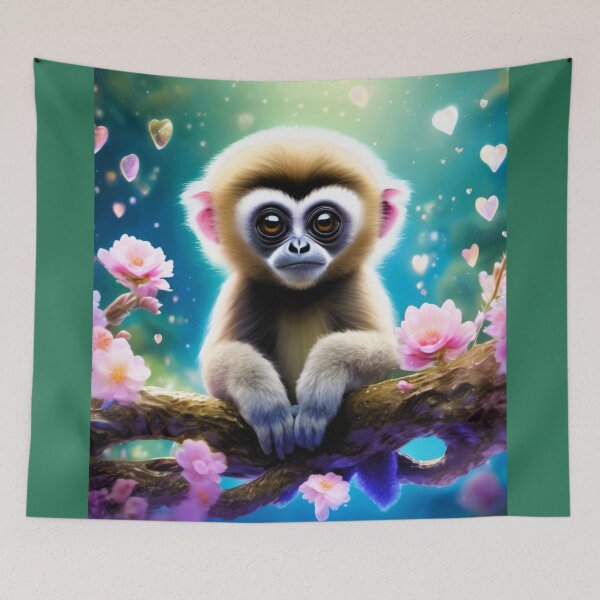Item preview, young gibbon on the balcony designed and sold by janjacbu.