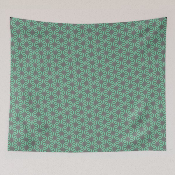 Item preview, Green Triangle Bridged Snowflakes Grey Lined Universal Canvases designed and sold by Alchemy-A-La-G.