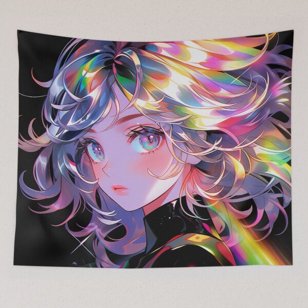 Item preview, Vibrant Kaleidoscope Fantasy Anime Girl designed and sold by bubblegoth.