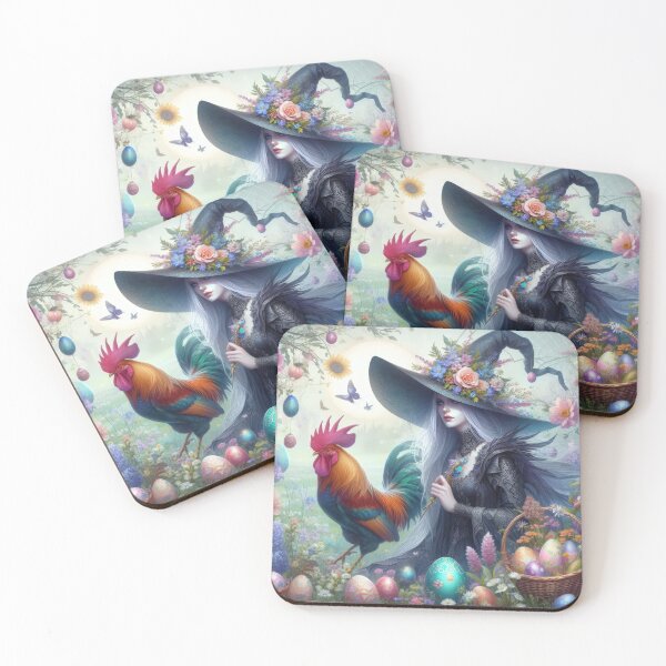 Item preview, beautiful witch with and basket fantasy easter landscape designed and sold by Expressions-Sel.