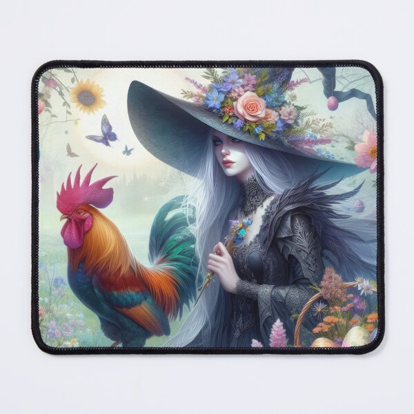 Item preview, beautiful witch with and basket fantasy easter landscape designed and sold by Expressions-Sel.