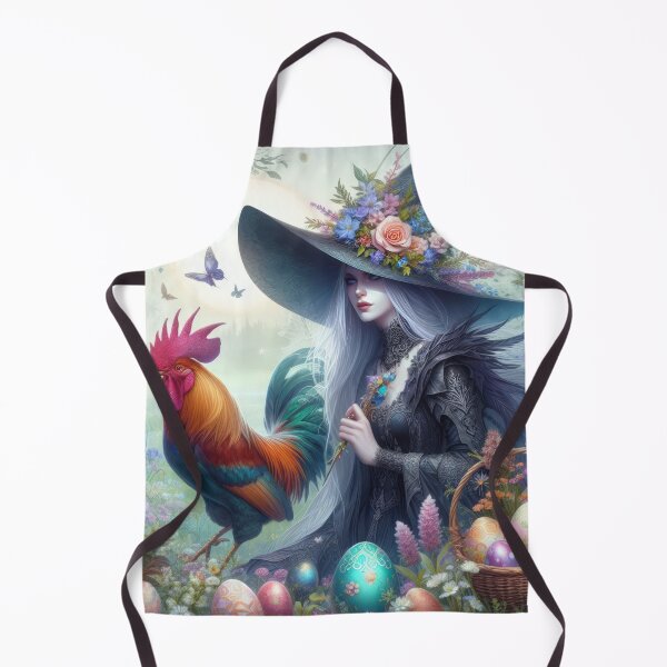 Item preview, beautiful witch with and basket fantasy easter landscape designed and sold by Expressions-Sel.