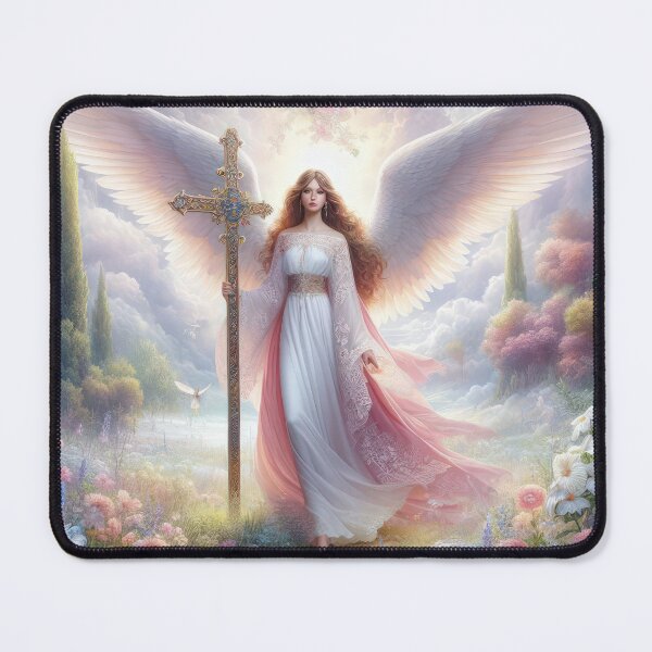 Item preview, Angel holds the cross fantasy easter landscape designed and sold by Expressions-Sel.