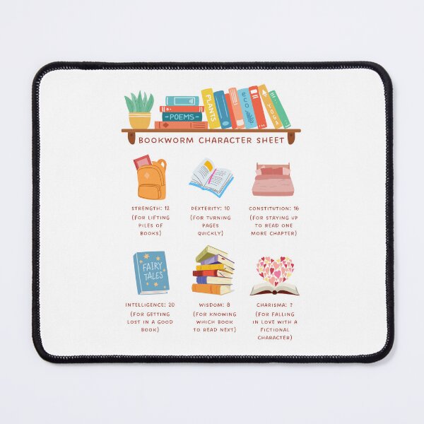 Item preview, Bookworm Character Sheet designed and sold by bookishjargon.