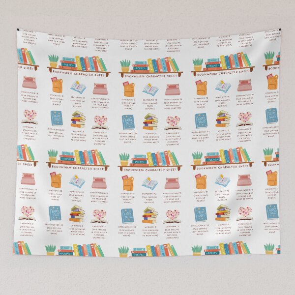 Item preview, Bookworm Character Sheet designed and sold by bookishjargon.