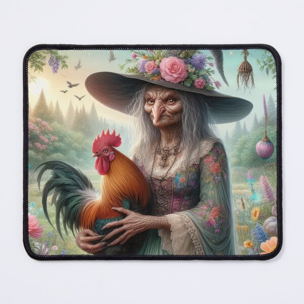 Item preview, ugly witch with a cock in the woods fantasy easter landscape designed and sold by Expressions-Sel.