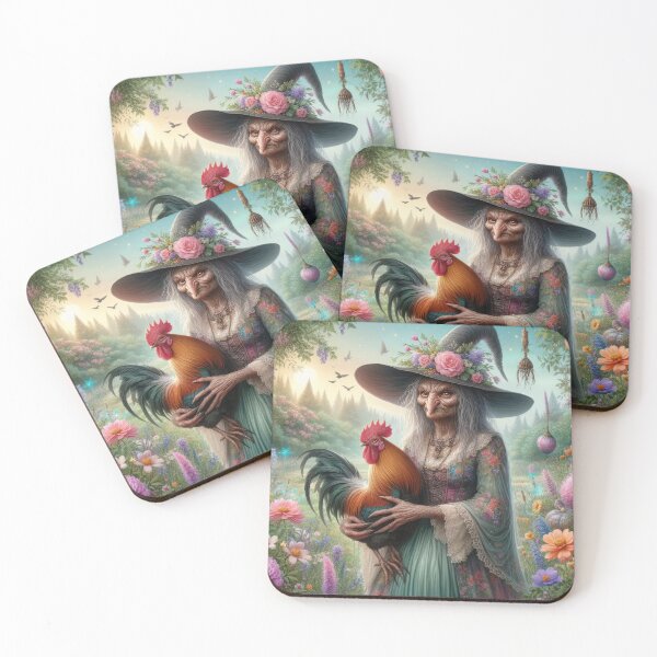 Item preview, ugly witch with a cock in the woods fantasy easter landscape designed and sold by Expressions-Sel.