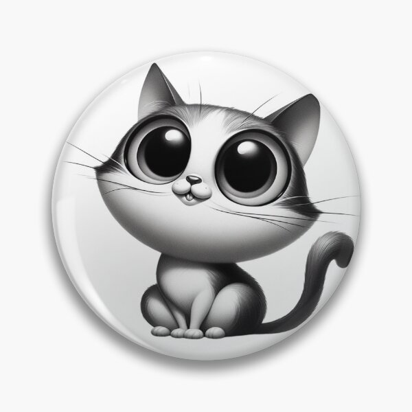 Item preview, Enchanting Whiskers: A Monochrome Masterpiece cuttie cat designed and sold by artdesignby.