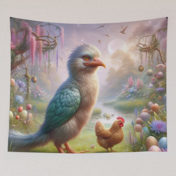 Item preview, big bird with a hen in the forest fantasy easter landscape designed and sold by Expressions-Sel.