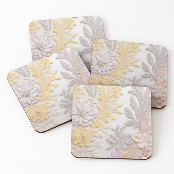 Item preview, Gentle Blooms: Graceful Floral Lacework with a Serene Purple and Yellow Palette designed and sold by roon-ai.