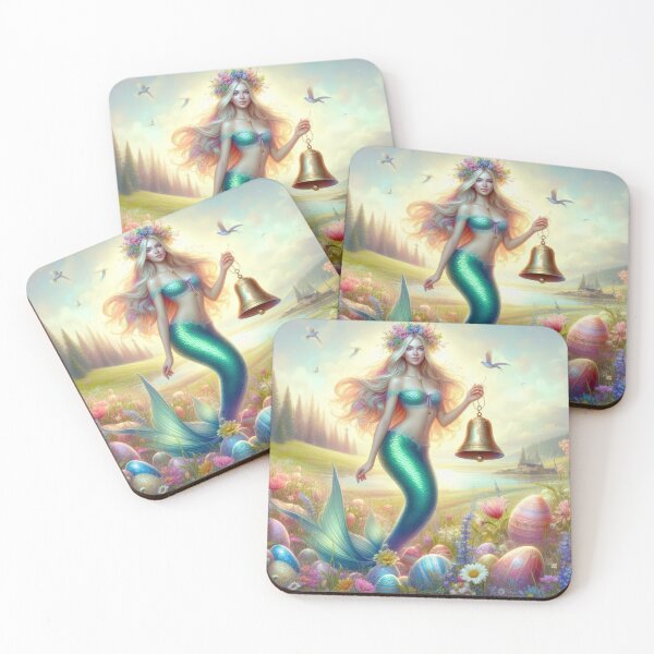 Item preview, mermaid with bell fantasy easter landscape designed and sold by Expressions-Sel.
