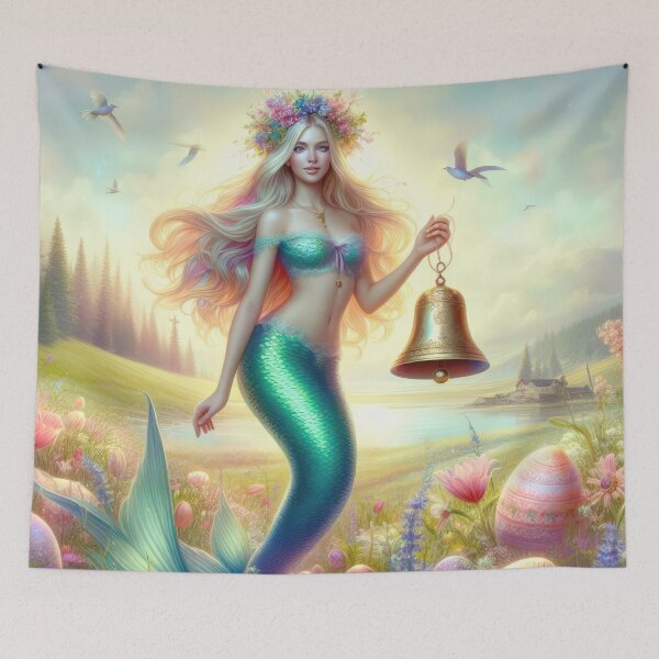 Item preview, mermaid with bell fantasy easter landscape designed and sold by Expressions-Sel.