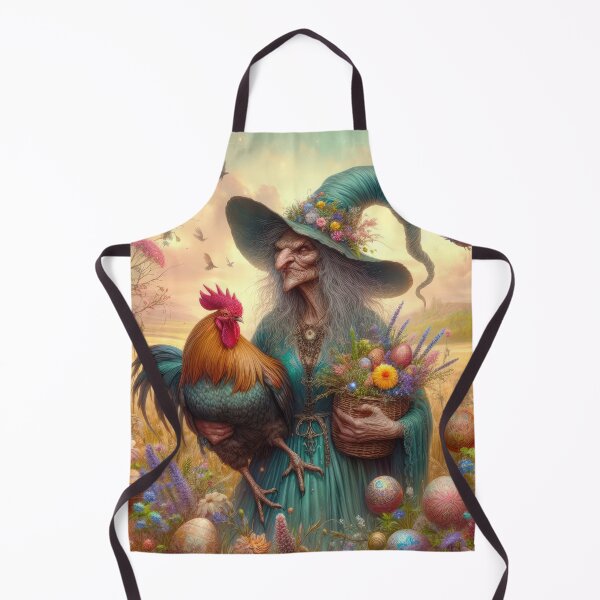 Item preview, ugly witch with cock with flowers fantasy easter landscape designed and sold by Expressions-Sel.
