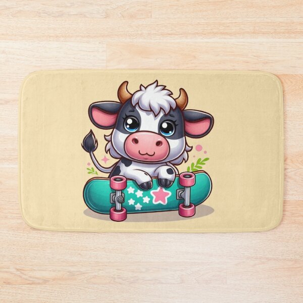 Item preview, Animated Skateboarding Cow designed and sold by StickerStudio27.