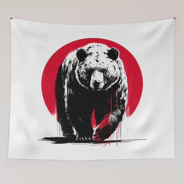 Item preview, Bear Brushstroke Ink Art Sumie designed and sold by TomFrontierArt.