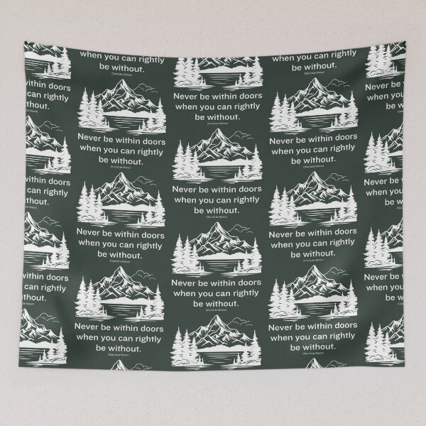 Item preview, Outdoors Charlotte Mason Inspirational Quote White mountain lake designed and sold by TheWriteHand.