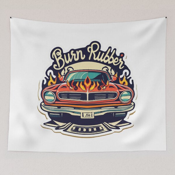Item preview, Classic Muscle Car 'Burn Rubber' Retro Design designed and sold by NiftyWrx.
