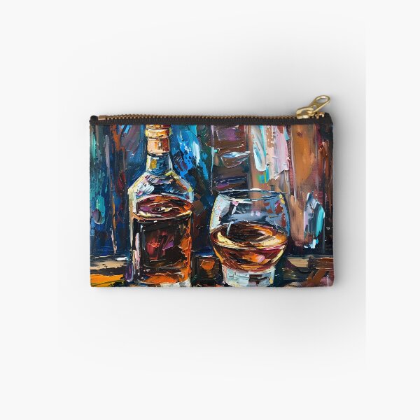 Artikelvorschau, Ausdrucksstarke Whisky- und Zigarrenszene - Lebendige Töne und dicke Pinselstriche, gegenübergestellte Komposition, Generative KI entworfen und verkauft von OlfactoART Studio.