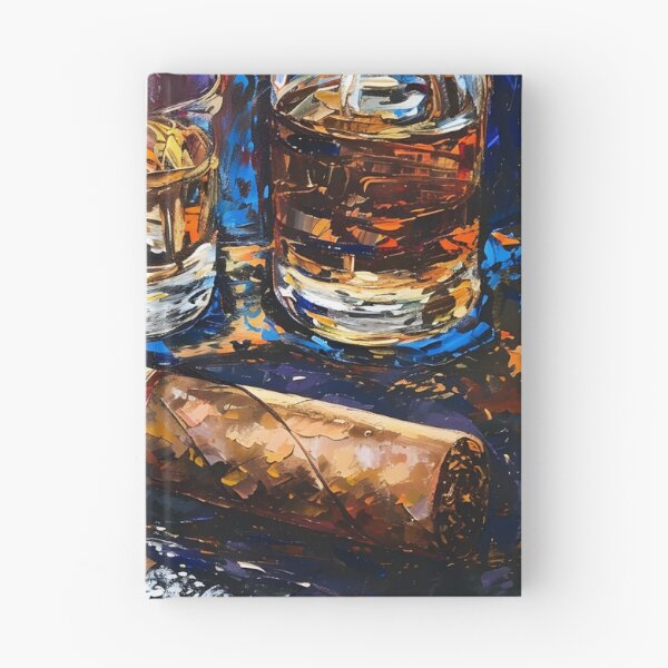 Item preview, Lively Leisure Post-Impressionist Whiskey and Cigar- A Dynamic Celebration of Leisure and Indulgence designed and sold by OlfactoART Studio.