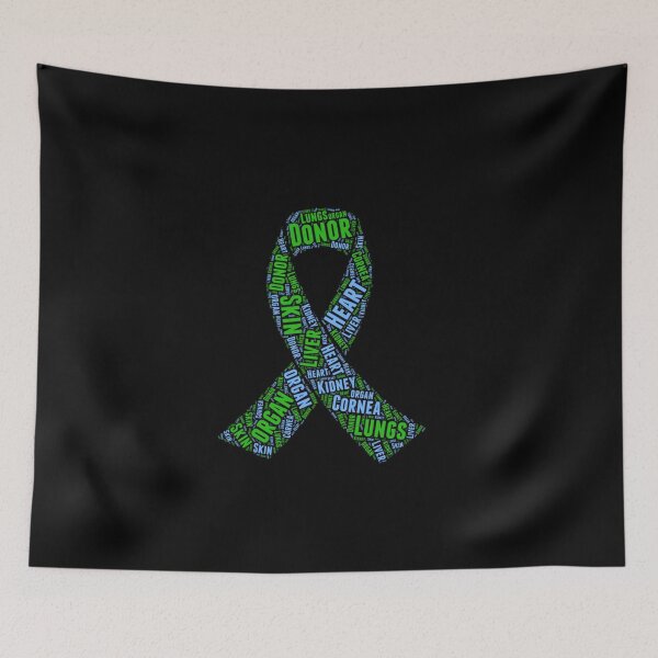 Item preview, Organ Donation Living Donor Green and Blue Word Cloud Ribbon  designed and sold by tshirtexpressiv.