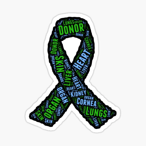 Item preview, Organ Donation Living Donor Green and Blue Word Cloud Ribbon  designed and sold by tshirtexpressiv.