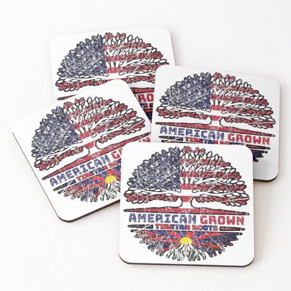 Item preview, Tibet Tibetan American USA Tree Roots Flag designed and sold by FlagX.