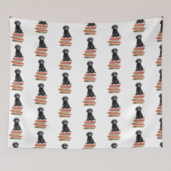Item preview,  Black Standard Poodle Puppy And Books designed and sold by TheAnimalZ00.