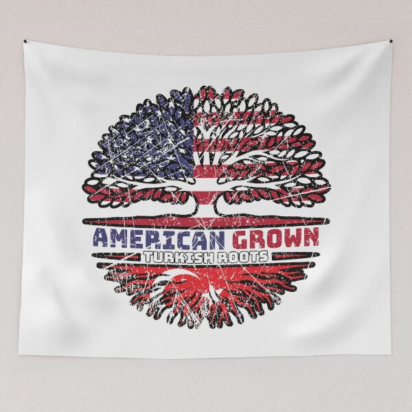Item preview, Turkey Turkish US American USA United States Tree Roots Flag designed and sold by FlagX.