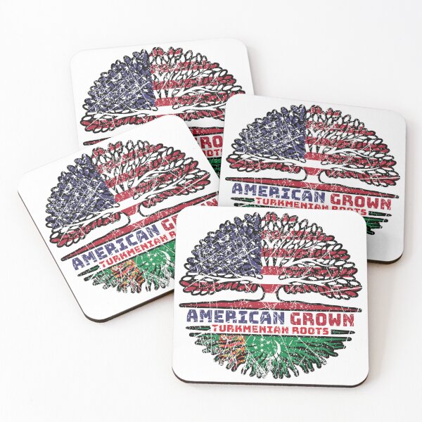 Item preview, Turkmenistan Turkmenian American USA Tree Roots Flag designed and sold by FlagX.