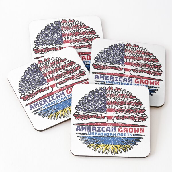 Item preview, Ukraine Ukrainian US American USA United States Tree Roots Flag designed and sold by FlagX.