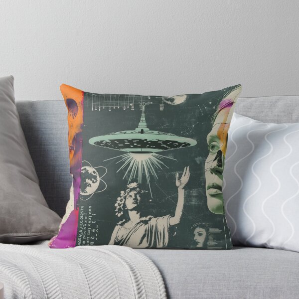 Item preview, Retro Sci-Fi Encounter - Vintage Alien Visitation Art designed and sold by Mystikos Art.