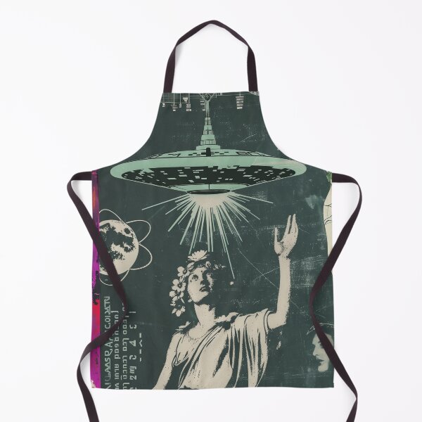 Item preview, Retro Sci-Fi Encounter - Vintage Alien Visitation Art designed and sold by Mystikos Art.