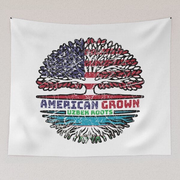 Item preview, Uzbekistan Uzbek Uzbeg Usbeg US American USA United States Tree Roots Flag designed and sold by FlagX.