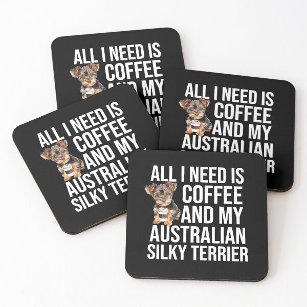Item preview, Australian Silky Terrier Puppy And Coffee designed and sold by TheAnimalZ00.