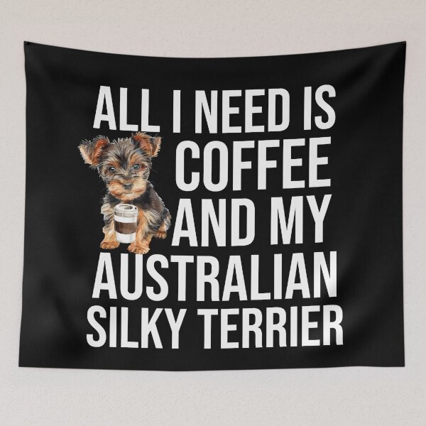 Item preview, Australian Silky Terrier Puppy And Coffee designed and sold by TheAnimalZ00.