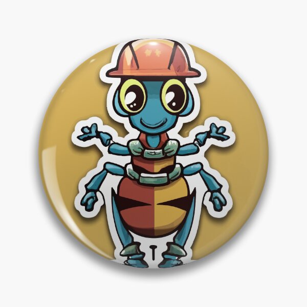 Item preview, Carpenter Ant Cartoon - Worker with Tools and Helmet designed and sold by NiftyWrx.