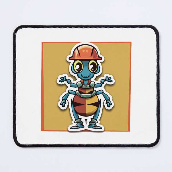 Item preview, Carpenter Ant Cartoon - Worker with Tools and Helmet designed and sold by NiftyWrx.