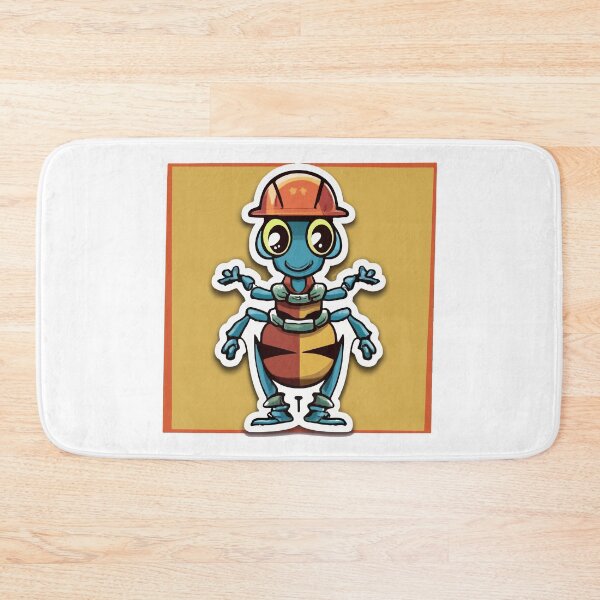 Item preview, Carpenter Ant Cartoon - Worker with Tools and Helmet designed and sold by NiftyWrx.