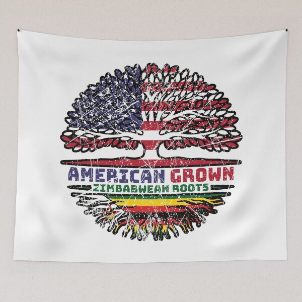 Item preview, Zimbabwe Zimbabwean US American USA United States Tree Roots Flag designed and sold by FlagX.