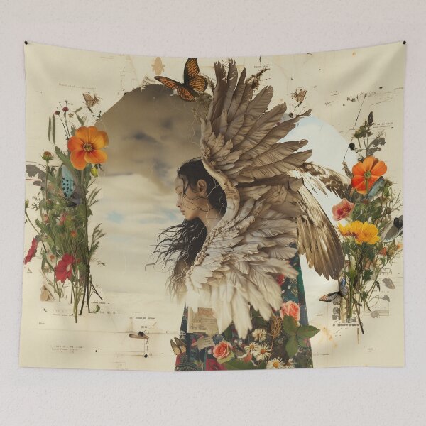 Item preview,  Ethereal Nature Angel - Surreal Collage Artwork designed and sold by Mystikos Art.